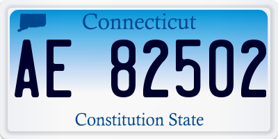 CT license plate AE82502