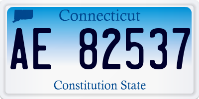 CT license plate AE82537