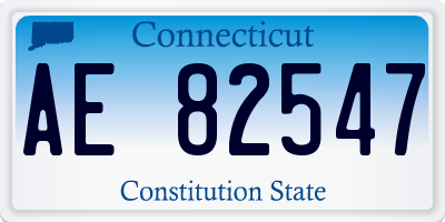 CT license plate AE82547