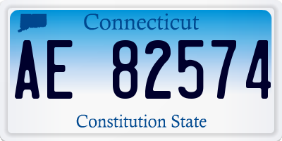 CT license plate AE82574