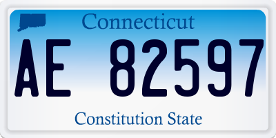 CT license plate AE82597