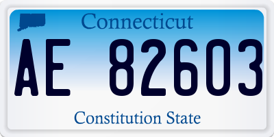 CT license plate AE82603