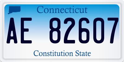 CT license plate AE82607