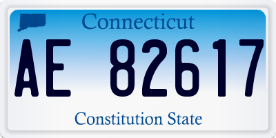 CT license plate AE82617