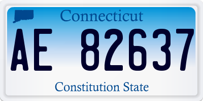 CT license plate AE82637