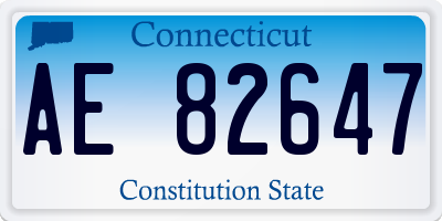 CT license plate AE82647