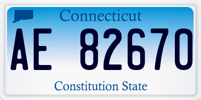 CT license plate AE82670