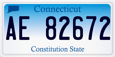 CT license plate AE82672