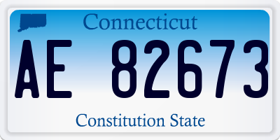 CT license plate AE82673