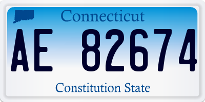 CT license plate AE82674