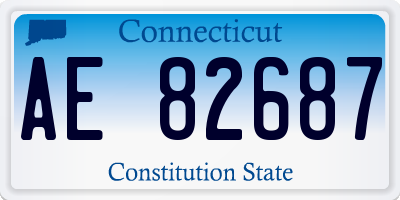 CT license plate AE82687