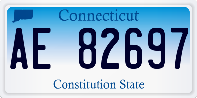 CT license plate AE82697