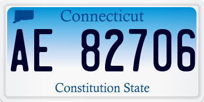 CT license plate AE82706