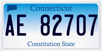 CT license plate AE82707