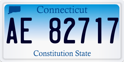 CT license plate AE82717