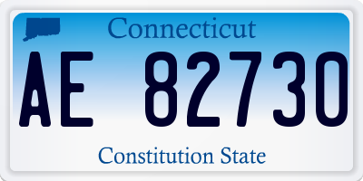 CT license plate AE82730