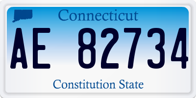 CT license plate AE82734