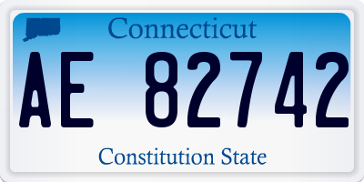 CT license plate AE82742