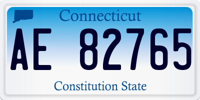 CT license plate AE82765