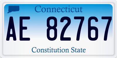 CT license plate AE82767