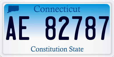 CT license plate AE82787