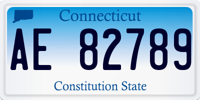 CT license plate AE82789