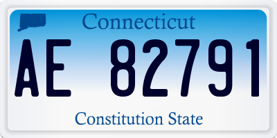 CT license plate AE82791