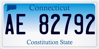 CT license plate AE82792