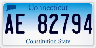 CT license plate AE82794