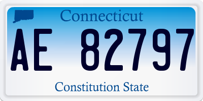 CT license plate AE82797