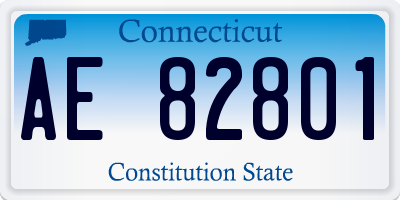 CT license plate AE82801