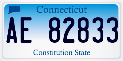 CT license plate AE82833
