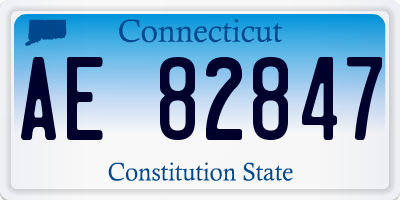 CT license plate AE82847