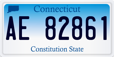 CT license plate AE82861