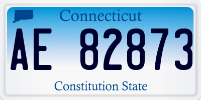 CT license plate AE82873