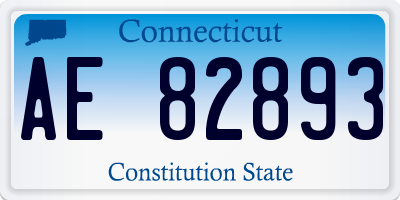 CT license plate AE82893