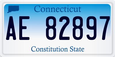 CT license plate AE82897