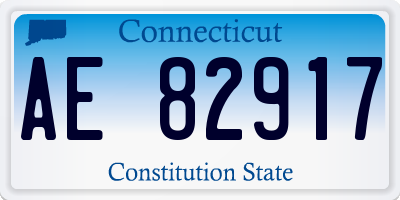 CT license plate AE82917