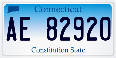 CT license plate AE82920