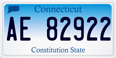 CT license plate AE82922