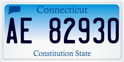 CT license plate AE82930