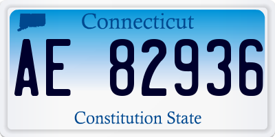 CT license plate AE82936