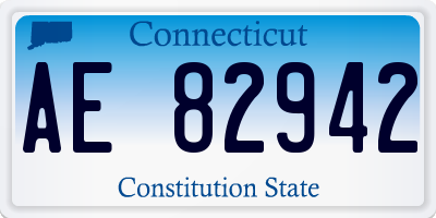 CT license plate AE82942