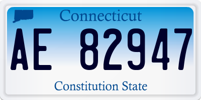 CT license plate AE82947