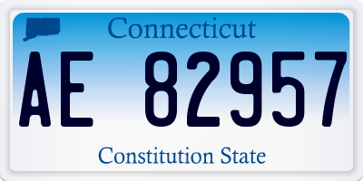 CT license plate AE82957