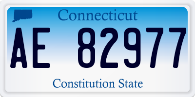 CT license plate AE82977