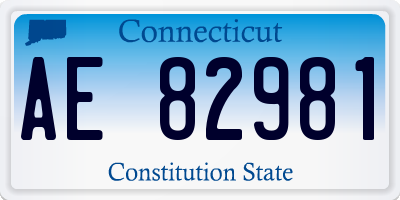 CT license plate AE82981