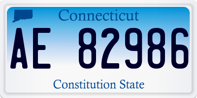 CT license plate AE82986