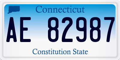 CT license plate AE82987