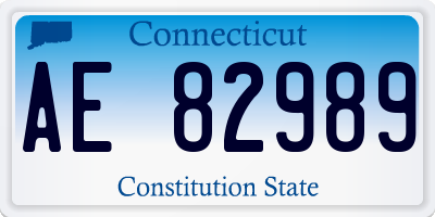 CT license plate AE82989